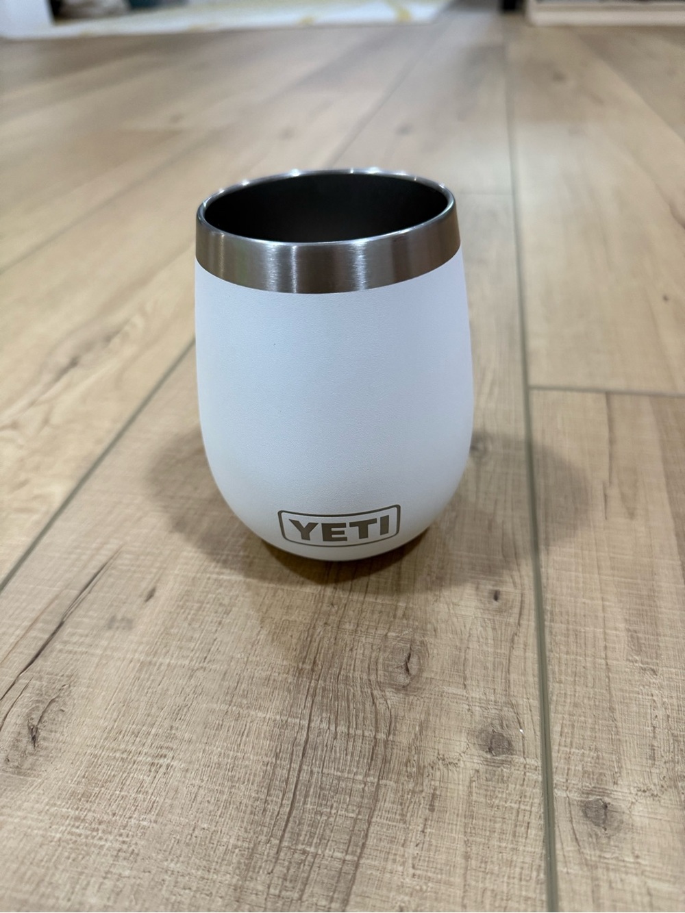 Yeti White Stainless Stemless Wine Thermos Cup with Brushed Rim